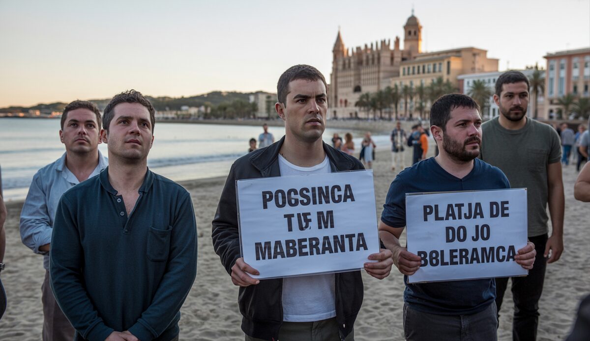 Reinigungskräfte protestieren an der Platja de Palma gegen die Stadtverwaltung