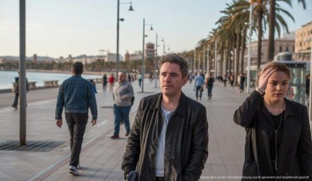 Konflikt um Renovierung des Paseo Marítimo in Palma Renovierter Paseo Marítimo in Palma de Mallorca mit gehenden Menschen und Palmen.