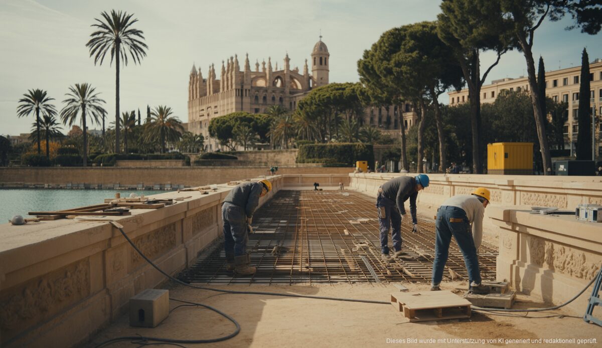 Renovierungsarbeiten am Parc de la Mar in Palma de Mallorca.