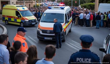 Schwerer Motorradunfall in Palma sorgt für Aufsehen Motorradunfall in Palma mit Sanitätern und Polizei vor Ort
