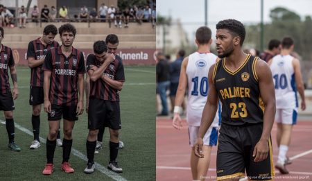 Spieler von Porreres und Palmer Basket nach Niederlagen