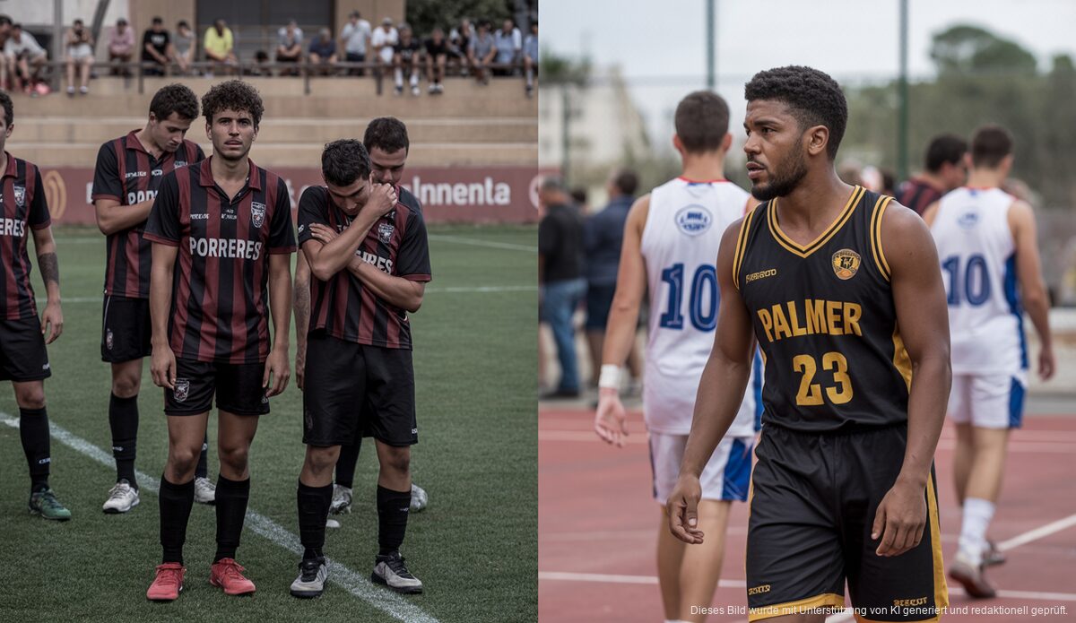 Sportlicher Abstieg: Krise in Porreres und Palmer Basket Spieler von Porreres und Palmer Basket nach Niederlagen