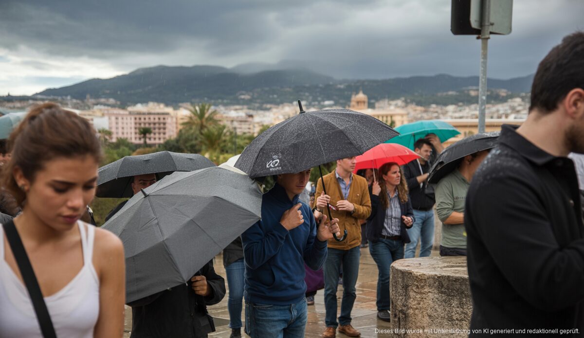 Stürmisches Wetter auf Mallorca mit Regen und Wolken