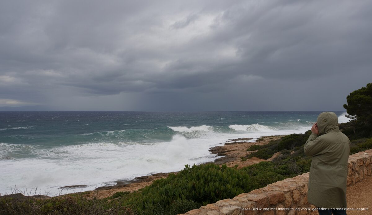 Sturmwarnung mit hohen Wellen an Mallorcas Küste