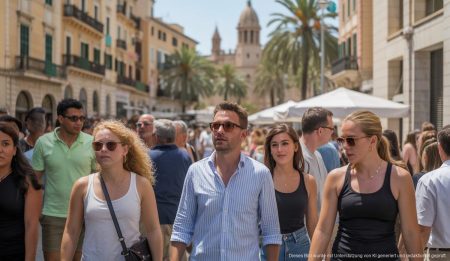 Balearen verzeichnen Tourismusboom trotz Rückgang deutscher Urlauber Tourismusboom auf den Balearen mit Blick auf die Touristenströme in Palma de Mallorca.