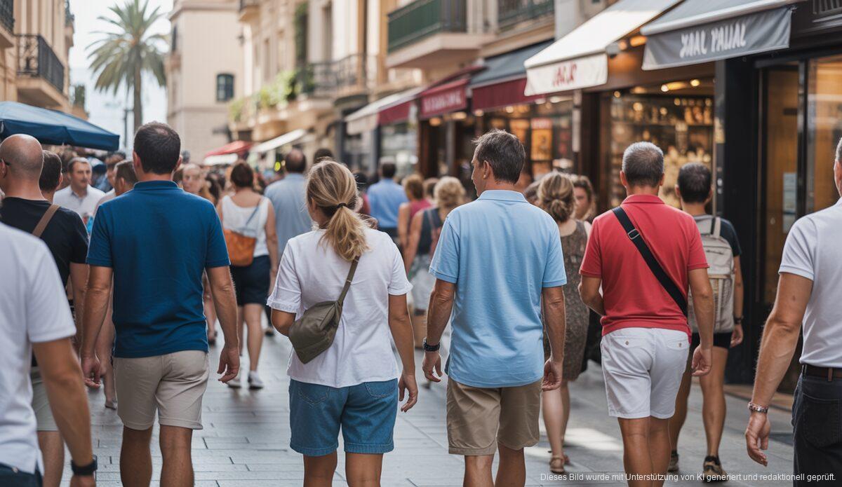 Touristen in Palma de Mallorca erleben belebte Straßen