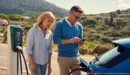 E-Auto-Erfahrung verändert Mallorca-Urlaub grundlegend Paar auf Mallorca sucht Ladesäule für E-Auto