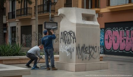 Palma entfernt Vandalismus an Aurora Picornell Gedenkstatue Gereinigt Skulptur in Palma nach Vandalismusvorfall