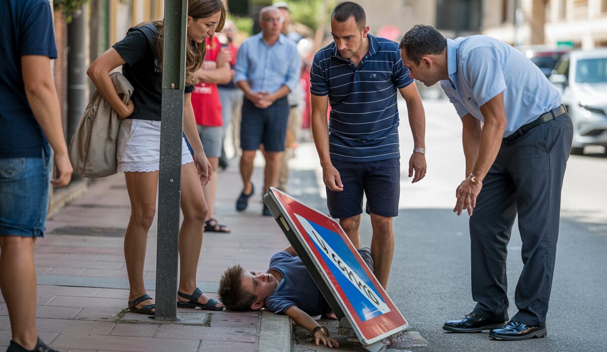Kind auf Mallorca von Verkehrsschild getroffen: Gericht entscheidet über Schadensersatzforderung Verkehrsschild Unfall auf Mallorca: Britischer Junge verletzt