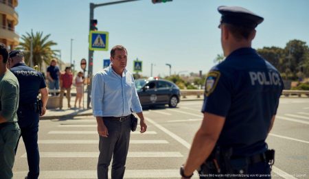 Schwerer Verkehrsunfall in Palma: Fußgänger von Auto erfasst Verkehrsunfall in Palma mit Fußgänger und Polizei