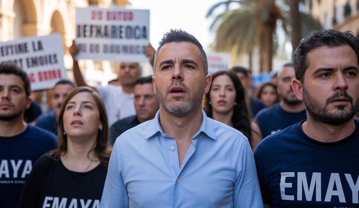 Protest der Gewerkschaft USTE vor Emaya in Palma de Mallorca