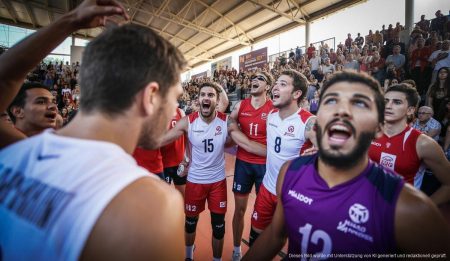 Erstes Europapokalspiel in Manacor: Volleyball-Team vor großer Herausforderung Volleyballspieler von ConectaBalear Manacor beim europäischen Debüt