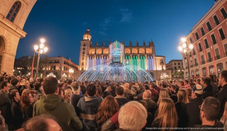 Premiere des Weihnachtslichtspektakels auf Palmas Plaza de España Weihnachtslichtspektakel auf Palmas Plaza de España