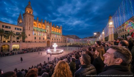 Weihnachtslichter in Palma de Mallorca beleuchten die Stadt