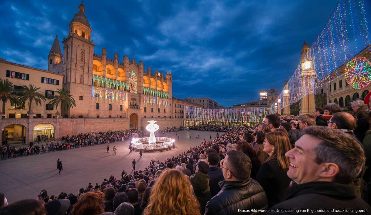 Weihnachtslichter in Palma de Mallorca beleuchten die Stadt