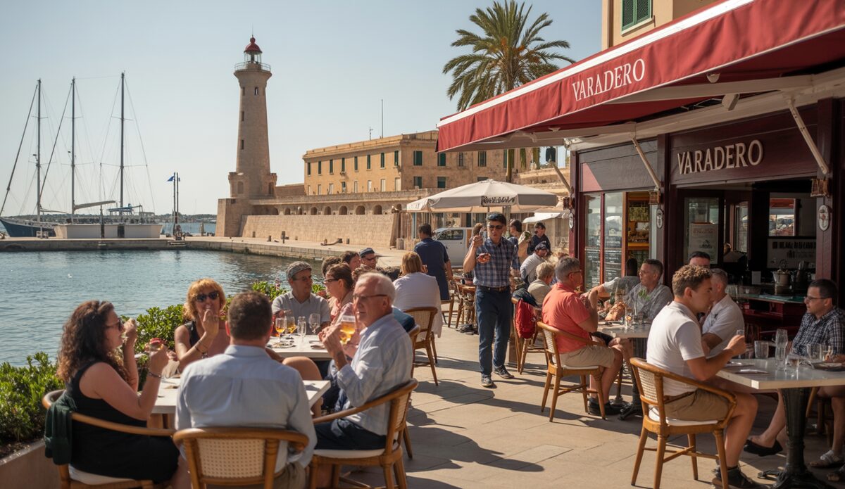 Vibrantes Cafészene am Hafen von Palma de Mallorca