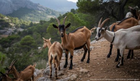 Wilde Ziegen auf Mallorca: Umweltproblematik und Lösungsansätze Wilde Ziegen auf Mallorca, die Vegetation fressen