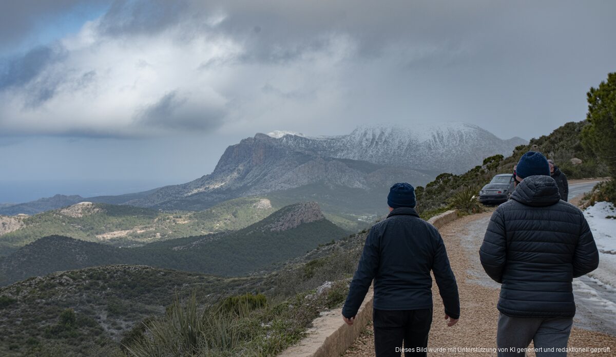 Mallorca: Kältewelle mit Schnee und Hagel überzieht die Insel Starke Winde und Schnee in der Serra de Tramuntana