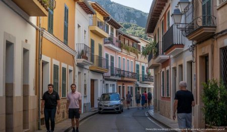 Wohnungskrise in Sóller: Steigende Mieten und der Druck des Tourismus Häuser in Sóller und Touristen, die durch die Straßen gehen.