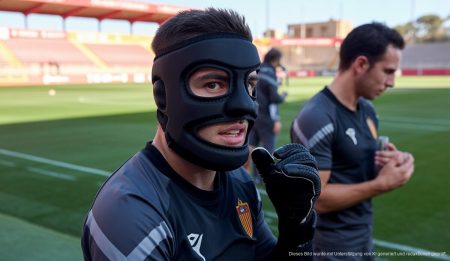 Antonio Raíllo kehrt mit Maske ins Team von Mallorca zurück Antonio Raíllo mit Schutzmaske beim Training von RCD Mallorca