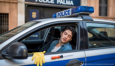 Autodiebstahl direkt vor der Polizeiwache aufgedeckt Schlafender 18-Jähriger im gestohlenen Auto vor Polizeiwache in Palma