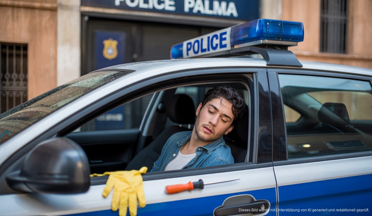 Schlafender 18-Jähriger im gestohlenen Auto vor Polizeiwache in Palma