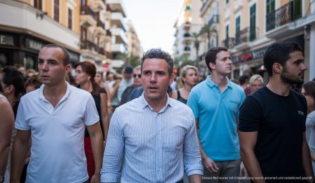 Palma de Mallorca Straßenszene mit Hotels und Wohngebäuden