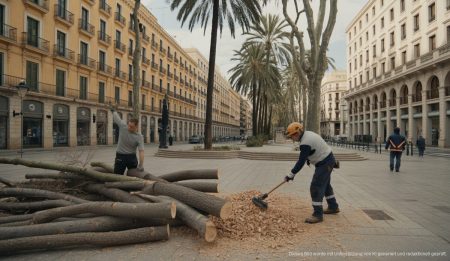 Fällung von Bellasombra-Bäumen auf der Plaza Llorenç Villalonga in Palma
