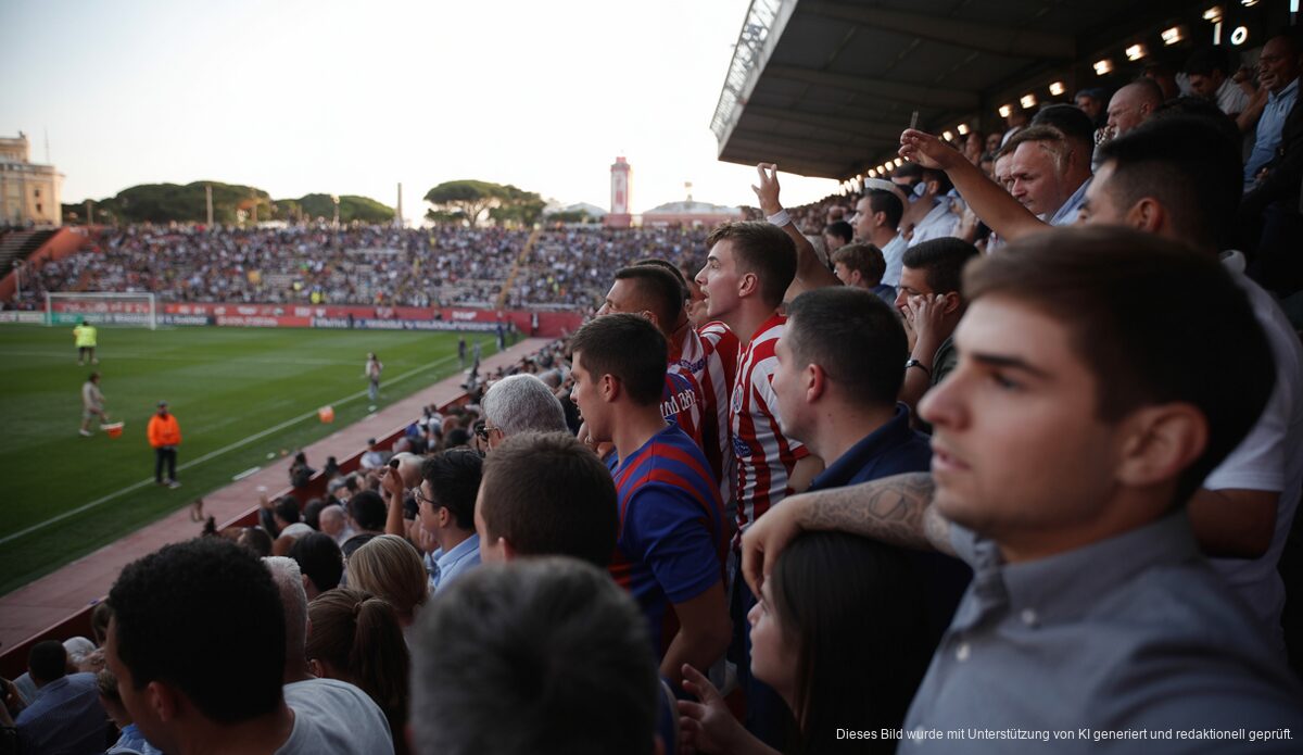 Fußballspiel zwischen Atlético Madrid und Atlético Baleares im Estadio Balear, Mallorca.