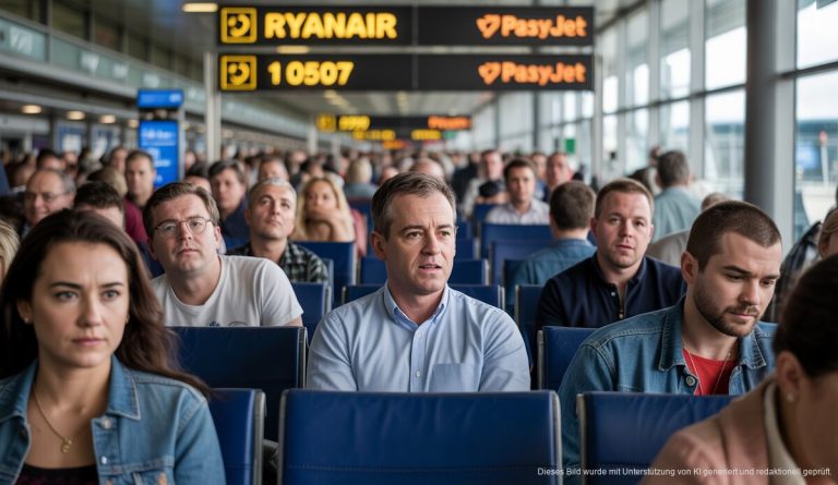 Unpünktlichkeit bei Flügen nach Mallorca: Ryanair und easyJet betroffen Fluggäste warten auf verspätete Flüge nach Mallorca mit Ryanair und easyJet.
