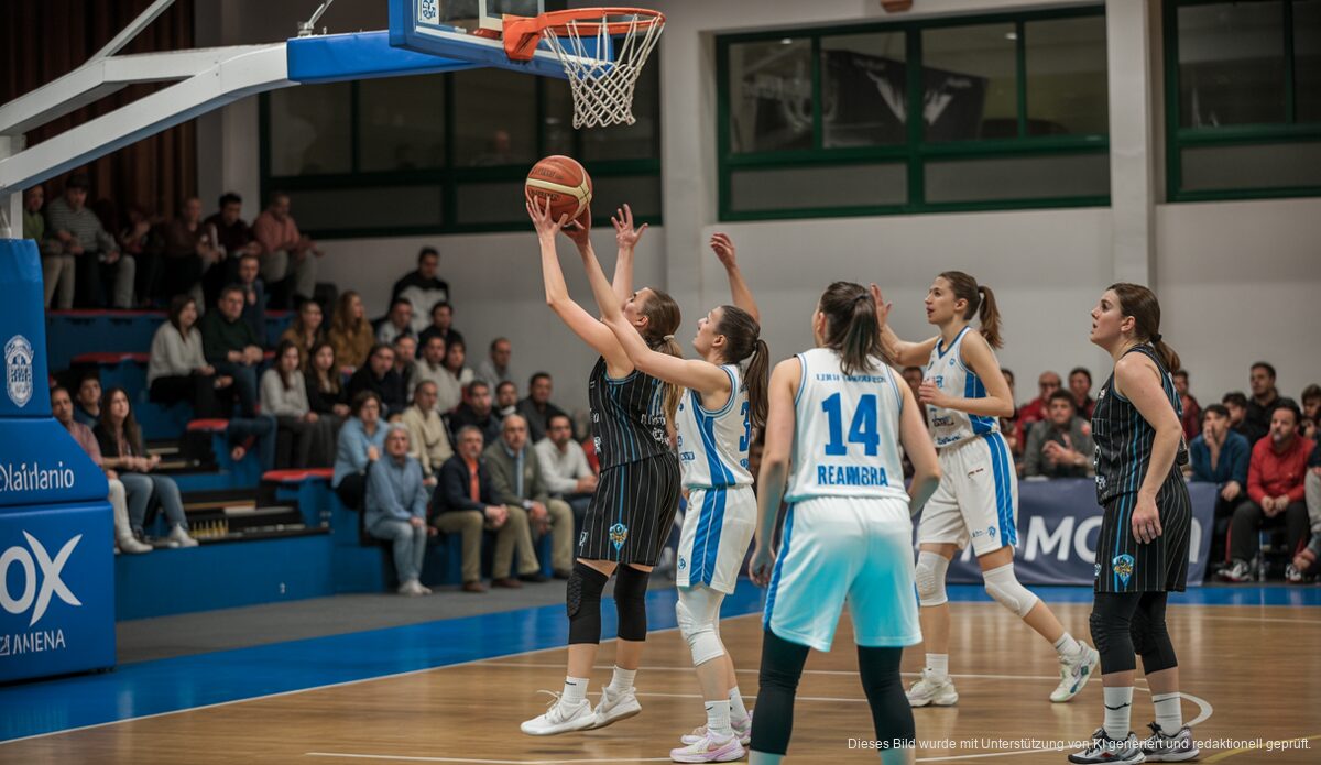 El Azulmarino siegt weiter: Spannender Kampf gegen Zamora in Palma Frauenbasketballspiel El Azulmarino gegen Zamora in Palma de Mallorca.