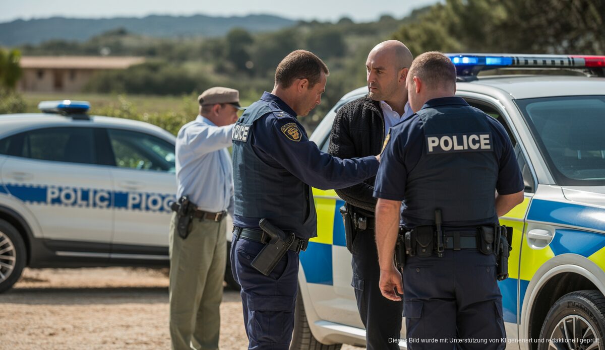 Polizeiuntersuchung auf einem Landgut auf Mallorca