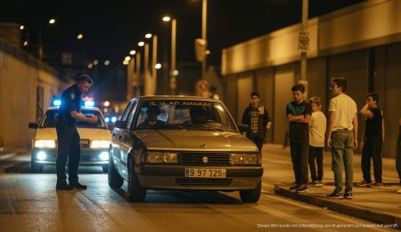 Illegale Autorennen in Palma: Polizei greift ein Illegale Straßenrennen in Palma de Mallorca mit Polizei