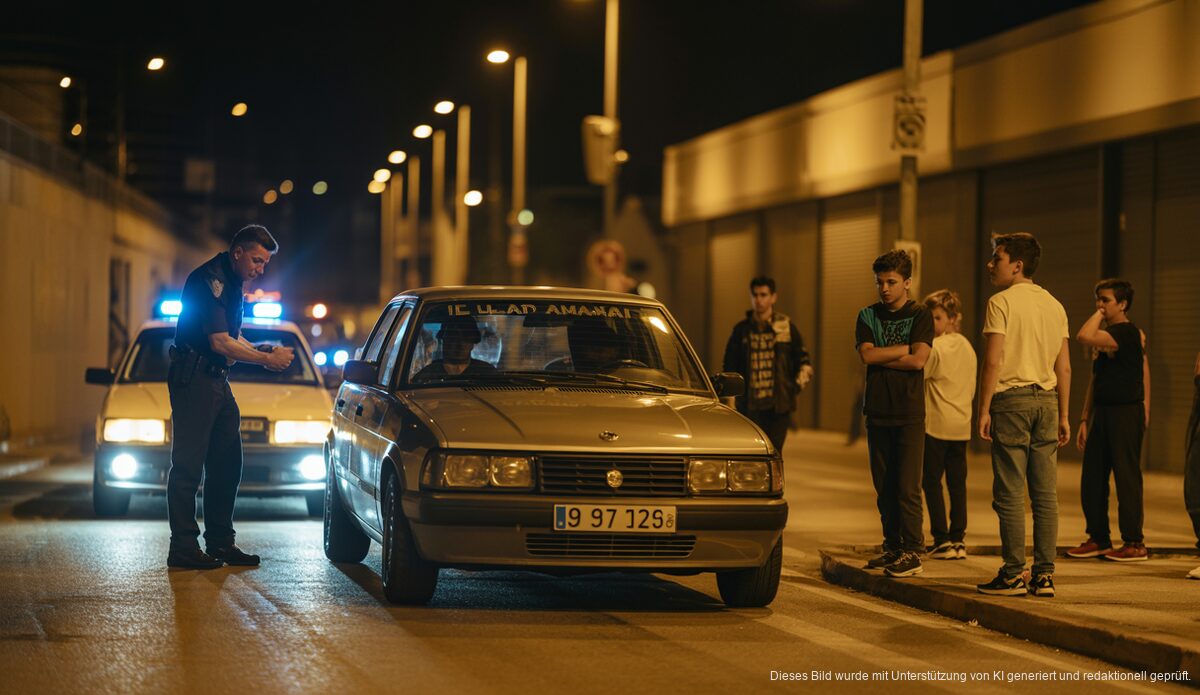 Illegale Autorennen in Palma: Polizei greift ein Illegale Straßenrennen in Palma de Mallorca mit Polizei