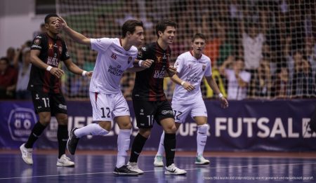 Illes Balears Palma Futsal beeindruckt in der UEFA Futsal Champions League Illes Balears Palma Futsal Spieler im Champions League Spiel