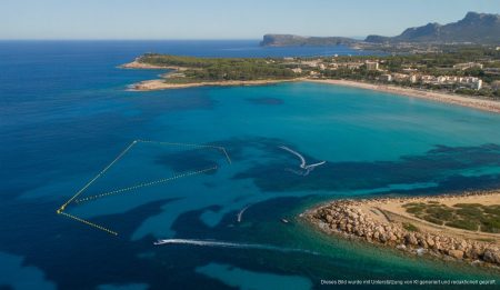Jet-Ski-Projekt vor s’Arenal de Llucmajor sorgt für Diskussionen Ansicht der geplanten Jet-Ski-Strecke vor s'Arenal auf Mallorca