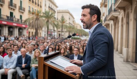 Kultur im Umbruch: Llambías über Palmas schwindendes Erbe Pep Llambías hält eine Rede über Palmas kulturellen Wandel