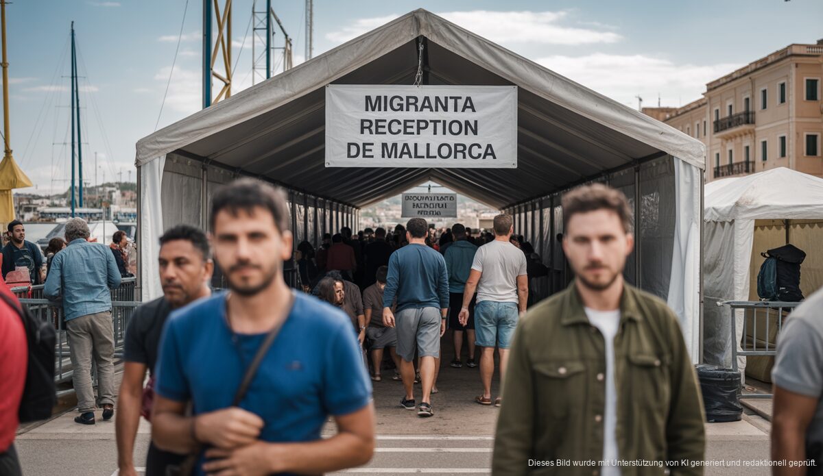 Krise auf Mallorca: Streit um Immigration und Regierungshilfen Anlage zur Aufnahme von Migranten im Hafen von Palma