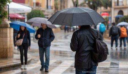 Mildes Winterwetter auf Mallorca: Bewölkter Tag mit Regen Winterwetter auf Mallorca mit Regen und bewölktem Himmel