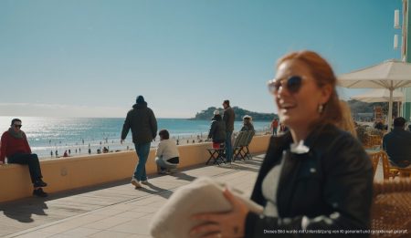 Winterwetter in Santa Ponsa: Milde Temperaturen und klare Himmel Mildes Winterwetter in Santa Ponsa mit blauem Himmel und Strand.