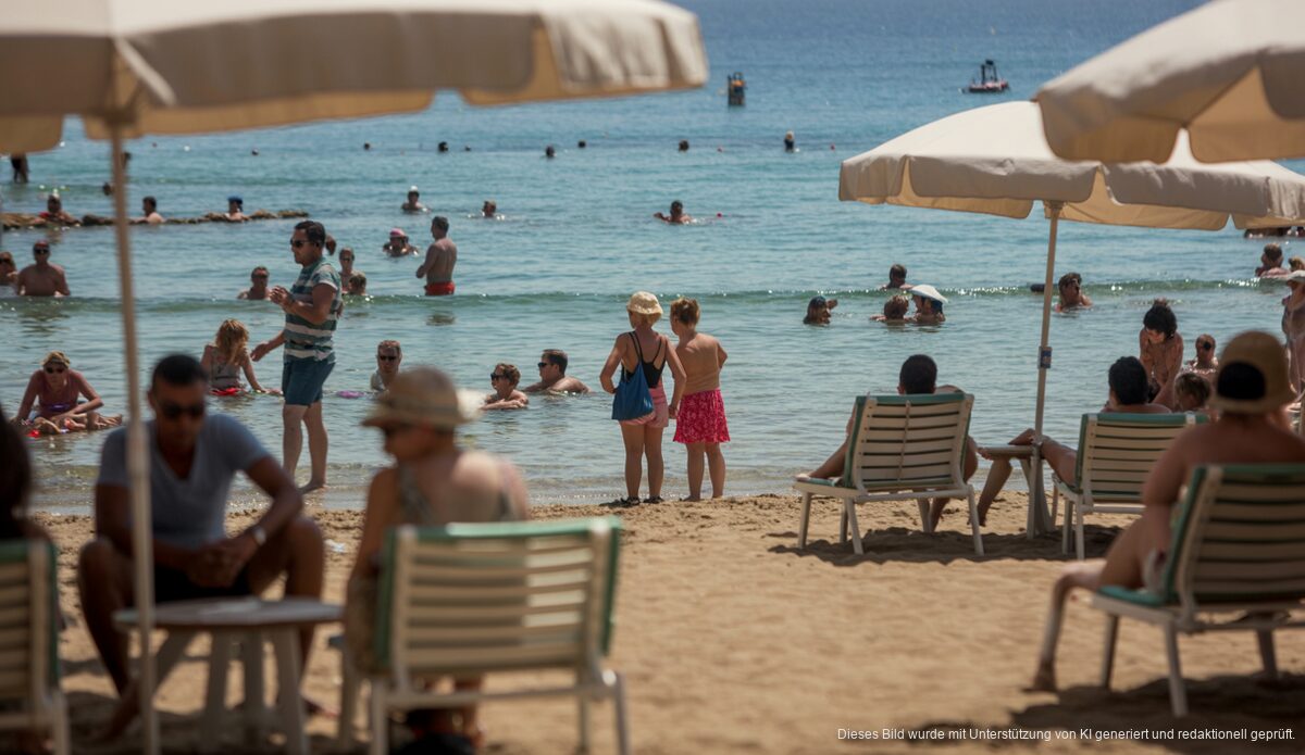 Touristen nutzen teure Stranddienste auf Palma de Mallorca