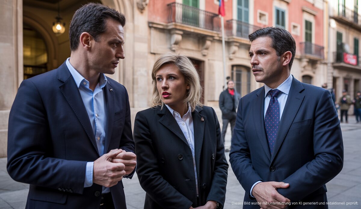 Vorwürfe gegen PSOE in Palma: Streit um Machismo und politische Sanktionen Blitzlicht auf politische Spannungen vor dem Rathaus von Palma de Mallorca