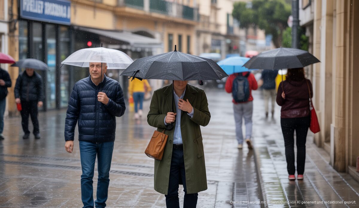 Regenwetter auf Mallorca mit starkem Wind und kühlen Temperaturen