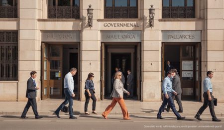 Regierungsgebäude in Palma de Mallorca mit reger Tätigkeit