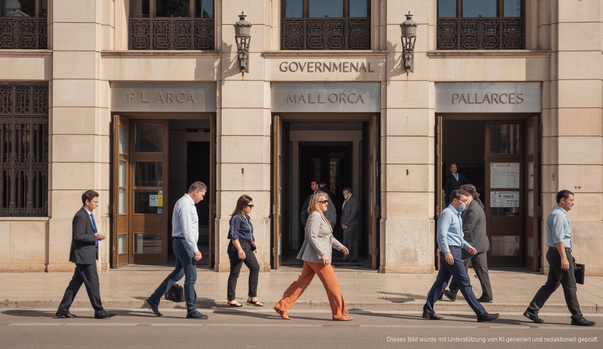 Keine weiteren Steuererleichterungen auf den Balearen bis 2026 Regierungsgebäude in Palma de Mallorca mit reger Tätigkeit