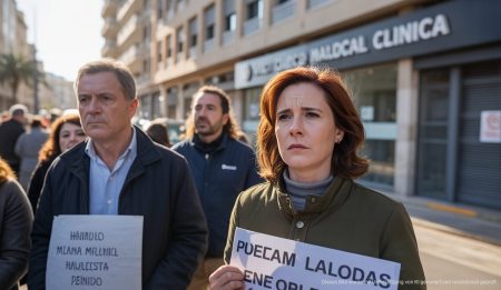 Skandal in Palma: Weitere Vorwürfe gegen festgenommenen Arzt Protestierende vor einem Krankenhaus in Palma de Mallorca wegen Vorwürfen gegen einen Arzt.