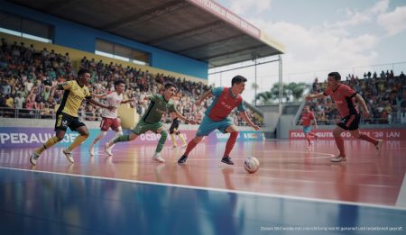 Supercopa de España: Futsal-Highlight startet in Palma Futsal-Turnier im Son Moix Stadion, Spieler in Aktion