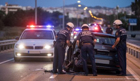 Unfälle und Tragödien auf Mallorca: Aktuelle Entwicklungen Polizeiuntersuchung bei Nacht nach einem schweren Unfall auf Mallorca