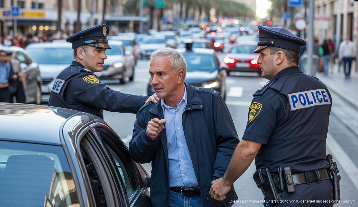 Polizeikontrolle einer 80-jährigen Fahrerin in Palma de Mallorca