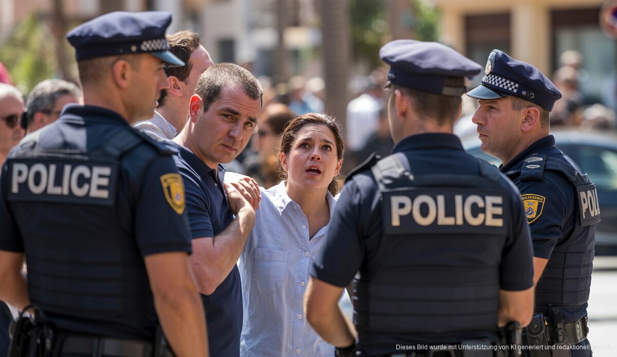 Straßenszene in Palma de Mallorca nach Gewaltvorfall